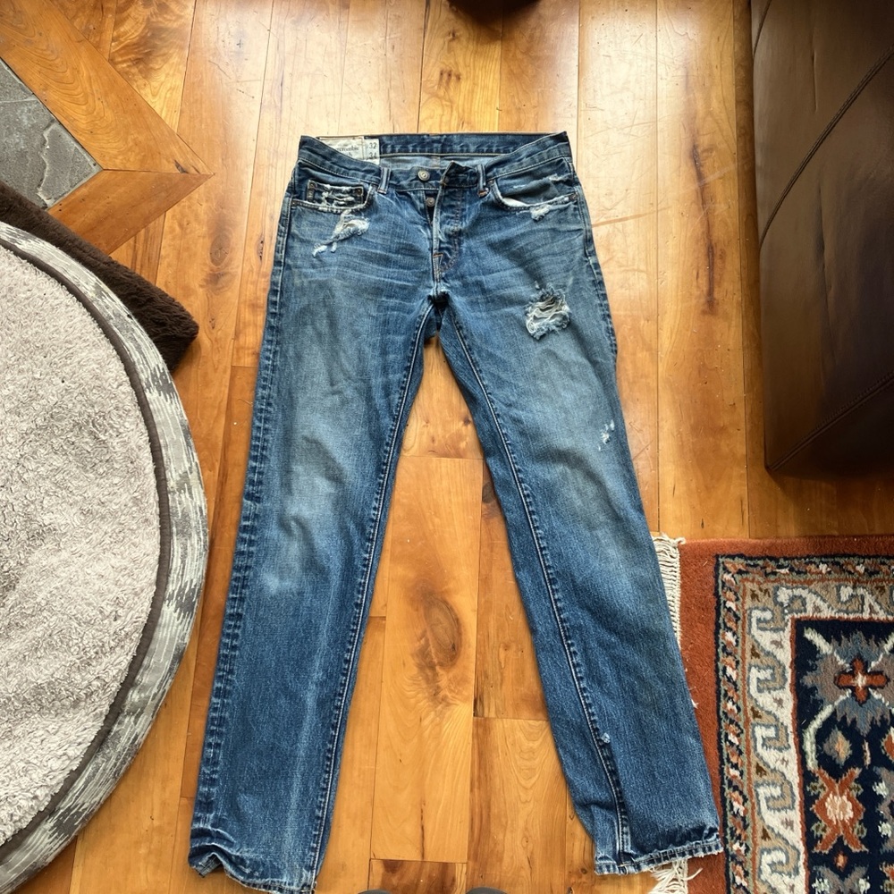 Abercrombie & Fitch Blue Distressed Men’s Jeans